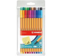 STABILO - Stylo feutre pointe fine - point 88 - Pochette x 20 stylos feutres - coloris assortis