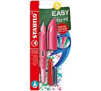 STABILO Stylo plume enfant EASYbirdy 3D Wildlife - Blister x 1 stylo plume gaucher + 1 e réglage - rose