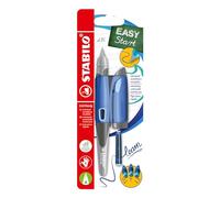 STABILO Stylo-plume ergonomique EASYbirdy - Plume A - Droitier - Bleu/bleu clair + outil pour échange de plume