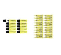 STABILO Surligneur BOSS ORIGINAL - Lot x 10 surligneurs + 20 recharges - jaune fluo