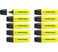 STABILO - Surligneur - BOSS ORIGINAL - Lot x 10 surligneurs fluo - Jaune