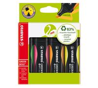 Stabilo Surligneur recy REEN BOSS Pointe biseautée 2 et 5 mm - lot de 4 assortis