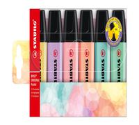 Surligneur Stabilo Boss couleurs assorties pastels - Pochette de 6
