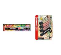 STABILO Surligneurs BOSS ORIGINAL - Set de bureau ARTY de 23 Surligneur pastel et fluo, Gamme ARTY & Surligneur BOSS ORIGINAL NatureCOLORS - Blister carton x 4 surligneurs - vert tilleul