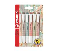 STABILO swing cool NatureCOLORS - Surligneur - Pochette x 6 surligneurs pastel couleurs Nature