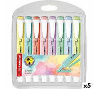 Stabilo Lot De 5 Surligneurs Swing Cool Pastel ? Bleu Nuageux, Touche De Turquoise, Touche De Menthe, Rose Poudré, Pointe De Citron