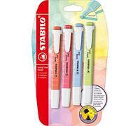 STABILO swing cool Pastel - Surligneur - Blister x 4 surligneurs - citron vert + rose + bleu + corail
