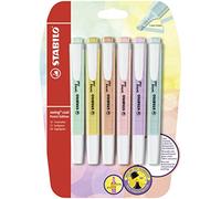 STABILO Surligneur Swing Cool Pastel – Lot de 6, coloris assortis (blister)