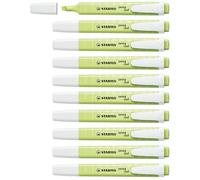 STABILO-Surligneur Swing Cool Pastel-Pointe biseautée, anti-dessèchement-Lot x10 Zeste citron vert