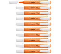 STABILO Surligneur Swing Cool – Lot de 10 surligneurs fluo Orange