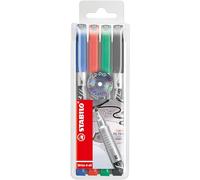 STABILO Marqueur permanent Write-4-all M (1 mm) - Pochette 4 couleurs - étui plastique