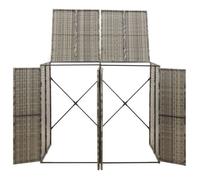 Stable&Durable - Gris - Abri pour poubelle double Gris 140x80x117 cm Résine tressée - Cache-conteneurs à déchet HS196649231