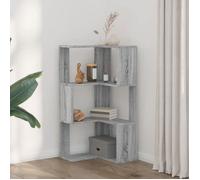 Stable&Durable - Gris - Bibliothèque d'angle à 3 niveaux sonoma gris - bois d'ingénierie - Étagère d'Escalier HS138031662