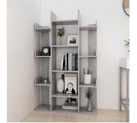 Stable&Durable - Gris - Bibliothèque Gris béton 86x25,5x140 cm - bois d’ingénierie - Étagère d'Escalier HS647697377