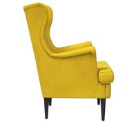 Stable&Durable - Jaune - Siège 1 personne - fauteuil Jaune Velours - Fauteuil scandinave de relaxation HS970918135