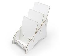 stableco 1 porte-brochure écologique DIN A5 vertical avec 3 compartiments Support de vol stable au design blanc pas de plastique ! Juste du papier ! Porte-brochures durable Porte-cartes postales