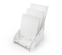 stableco 1 présentoir à prospectus écologique DIN A4 vertical avec 3 compartiments stable au design blanc No Plastic ! Just Paper Porte-brochures durable pour cartes postales Montage rapide