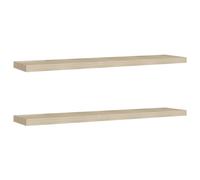 Stabli Möbel Étagères murales flottantes, lot de 2, couleur chêne 120x23,5x3,8 cm MDF - Étagères murales CC9258470