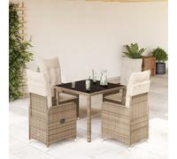 Stabli Möbel Gartenmöbel Set Balkonmöbel-Set 5-pièces Garten-Bistro-Set avec coussins Beige Poly Rattan - Garnitures de jardin CC1325867 3parcel