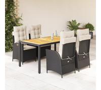 Stabli Möbel Gartenmöbel Set Balkonmöbel-Set 5-pièces Garten-Essgruppe mit Kissen Schwarz Poly Rattan - Garnitures de jardin CC5586081 3parcel