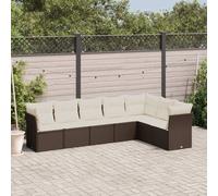 Stabli Möbel Gartenmöbel Set Balkonmöbel-Set 7-pièces Garten-Sofagarnitur mit Kissen Braun Poly Rattan - Garnitures de meubles de jardin CC7350178 3parcel