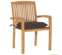 Stabli Möbel Gartenstühle 2er-set mit Taupe Kissen Massiv Holz Teak - Chaises de jardin Nouveau design865650