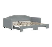 Stabli Möbel Lit de jour Extensible Gris clair 90x190cm Tissu - Lits Classiques Cadre de lit Nouveau design885495