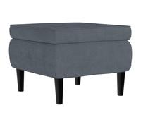 Stabli Möbel Tabouret avec pieds en bois gris foncé velours - Tabouret CC9950065