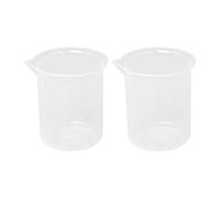 Staccatory Kueche Lot de 2 gobelets doseurs en plastique transparent épais avec capuchon 200 ml