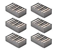 Staccatory Lot de 6 boîtes de rangement pour jeans, pantalons, t-shirts, boîtes de rangement, organiseur, armoire, tiroirs, 7 grilles S