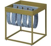 STACIO - Table d'Appoint Verte avec Porte-Brochure -