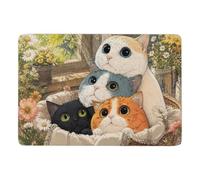 Stack of Four Cute Cats Illustration Tapis à Poils Courts 150 x 100 cm | Tapis de salon pour le quotidien, avec entretien facile à la main; pour salon