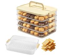 Stackable Cookie Storage Container, Airtight Fresh-Keeping Food Box, Portable Storage with Ergonomic Handle, Versatile Kitchen Container for Biscuits Dumplings and Cheese, Ideal for Home Picnic