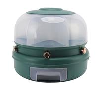 Stackable Grain Storage Container Single Layer | 6 Grids Rotating Rice Server for Kitchen Organization | Space - Saving Corner Design Holds 4kg | PP Material, Press to Dispense (Dark Green)