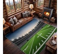 Stade Tribunes Lumières Antidérapant Salon Tapis, 80 x 150 cm Maison Décor | 3D Moderne Lavable en Machine Moquette, Vert Gris Doux Poils Courts Tapis Pour Chambre à coucher Cuisine Entrée Terrasse
