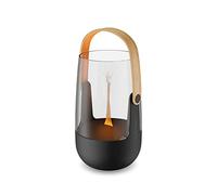 Stadler Form diffuseur d’arômes et Lanterne Sophie, sans Fil | Huiles essentielles, pour l’intérieur et l’extérieur, effet de flamme, jusqu’à 11 h d’autonomie, noir avec poignée en bambou