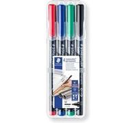 Staedtler Lumocolor permanent M DRY SAFE 317 WP4 Marqueur permanent rouge, bleu, vert, noir résiste à leau: oui