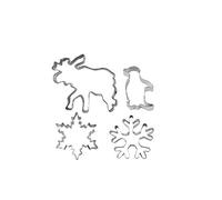 Städter 175198 Lot de 4 emporte-pièces avec Neige, Pingouin, Flocon de Neige, élan