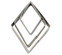 Staedter 3 pièces Rhombus terrasse avec Ensemble de Coupe Lisse, Argent, 3/5/7 cm