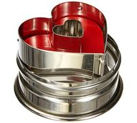 Städter 966353 découpoirs avec éjecteurs Cœur, Acier Inoxydable, diamètre 4,8 cm, Argent/Rouge, 4,8 x 4,8 x 4,8 cm