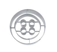 Staedter gaufrage Bouton Forme Cookie Cutter, Argent, Acier Inoxydable, Silver, 5 cm
