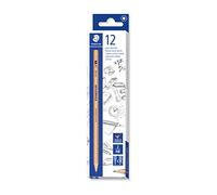 Staedtler 130 60-2 Minerva Crayon HB, à tête hexagonale, triangulaire, Lot de 12 dans une boîte en carton