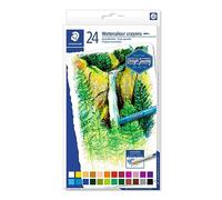 Staedtler Craies aquarellables 223 C24 – Qualité professionnelle, opaques, 24 couleurs, étui carton