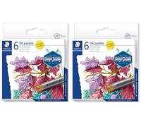 Staedtler 2420 - Etui carton 6 pastels à l'huile couleurs métalliques assorties - Edition Design Journey 2420M C6-C (Lot de 2)