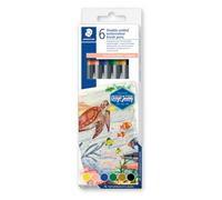 STAEDTLER 3001-6 feutres double pointe de coloriage aquarellables assortis - Pointe pinceau 1-6 mm - Pointe fine 0,5-0,8 mm - Edition Design Journey - Etui carton - 3001 C6-2