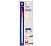 STAEDTLER 3001 - Feutre de Coloriage Aquarellable Double Pointe Pinceau 1-6 mm et Fine 0,5-0,8 mm Brun Tabac - 3001-77