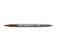 STAEDTLER 3001 - Feutre de Coloriage Aquarellable Double Pointe Pinceau 1-6 mm et Fine 0,5-0,8 mm Brun - 3001-76