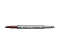 STAEDTLER 3001 - Feutre de Coloriage Aquarellable Double Pointe Pinceau 1-6 mm et Fine 0,5-0,8 mm Chocolat - 3001-75