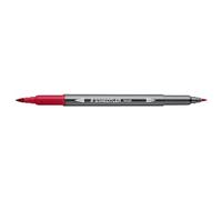 STAEDTLER 3001 - Feutre de Coloriage Aquarellable Double Pointe Pinceau 1-6 mm et Fine 0,5-0,8 mm Rouge Anglais - 3001-241