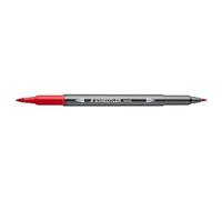 STAEDTLER 3001 - Feutre de Coloriage Aquarellable Double Pointe Pinceau 1-6 mm et Fine 0,5-0,8 mm Rouge - 3001-2